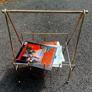 Vintage MCM Gold Wire Magazine Rack